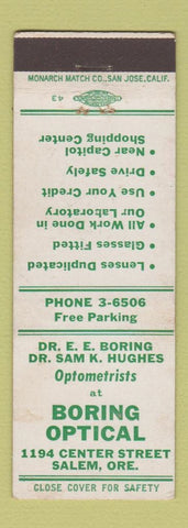 Matchbook Cover - Boring Optical Salem OR Optometrists