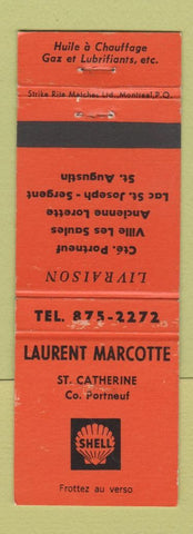 Matchbook Cover - Shell oil gas Laurent Marcotte St Augustin QC WEAR
