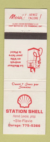 Matchbook Cover - Station Shell oil gas Ste Flavie QC
