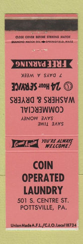 Matchbook Cover - Coin Operated Laundry Pottsville PA