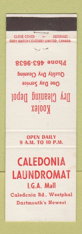 Matchbook Cover - Caledonia Laundromat Dartmouth NS Koolex Dry Cleaning