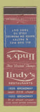 Matchbook Cover - Lindy's Restaurant New York City