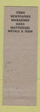 Matchbook Cover - Howard Spear Waste Paper Portland OR metal