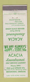 Matchbook Cover - Acacia Laundromat Laundry Brookings OR