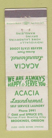 Matchbook Cover - Acacia Laundromat Laundry Brookings OR