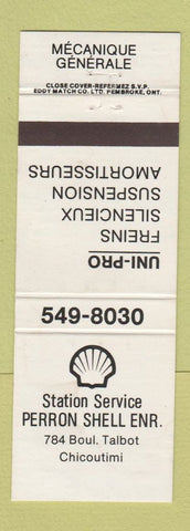 Matchbook Cover - Shell oil gas Perron Chicoutimi QC