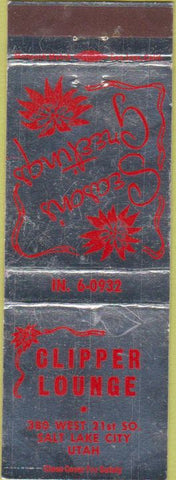 Matchbook Cover - Clipper Lounge Salt Lake City UT