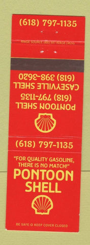 Matchbook Cover - Shell oil gas Pontoon Caseyville IL