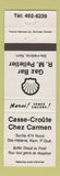 Matchbook Cover - Shell oil gas Casse Croute Ste Helene QC