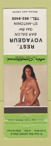 Matchbook Cover - Restaurant Voyageur oil gas St Antonin QC pinup