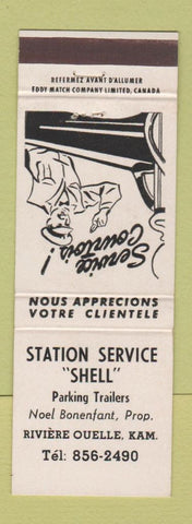 Matchbook Cover - Station Service Shell oil gas Riviere Ouelle QC