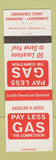 Matchbook Cover - Pay Less oil gas Canada