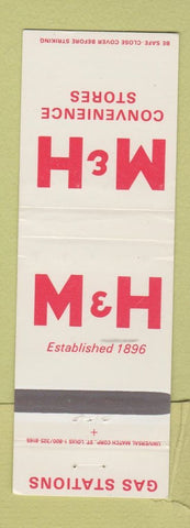 Matchbook Cover - M&H oil gas Convenience Stores MN MT NE ND SD WI FL IA MI
