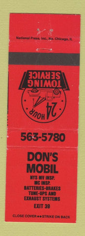 Matchbook Cover - Don's Mobil oil gas WEAR