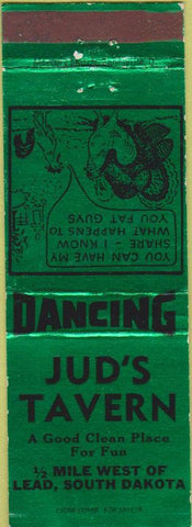 Matchbook Cover - Jud's Tavern Lead SD