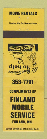 Matchbook Cover - Finland Mobil oil gas Finland MN WEAR