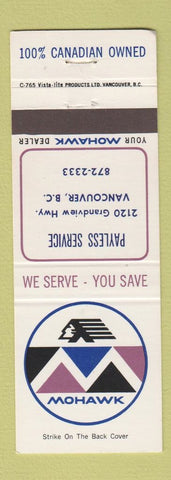 Matchbook Cover - Mohawk oil gas Payless Service Vancouver BC