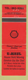 Matchbook Cover - Shell oil gas U-Haul Riviere du Loup QC RED WEAR