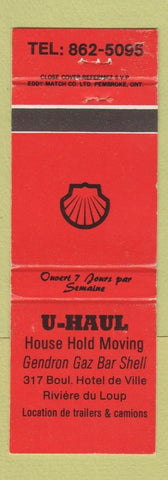Matchbook Cover - Shell oil gas U-Haul Riviere du Loup QC RED WEAR