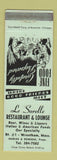 Matchbook Cover - Le Sorelle Restaurant Lounge Wrentham MA GREEN