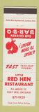 Matchbook Cover - Little Red Hen Restaurant Fort Erie ON