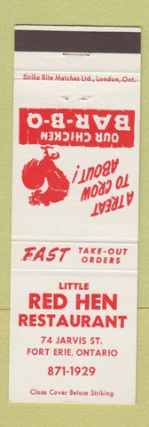 Matchbook Cover - Little Red Hen Restaurant Fort Erie ON