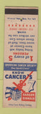 Matchbook Cover - Danger Signals of Cancer Diseas