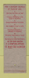 Matchbook Cover - Danger Signals of Cancer Diseas