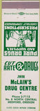 Matchbook Cover - McLain's Drug Centre Medford OR