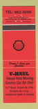 Matchbook Cover - Shell oil gas U-Haul Riviere du Loup QC RED