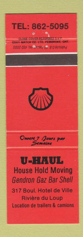 Matchbook Cover - Shell oil gas U-Haul Riviere du Loup QC RED