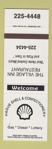 Matchbook Cover - Hague Shell oil gas SAMPLE Canada