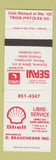 Matchbook Cover - Shell oil gas D Beauchesne Trois Pistoles QC