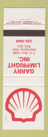 Matchbook Cover - Shell oil gas Garry Limpright Steinback MB