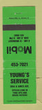 Matchbook Cover - Mobil oil gas Young's WEAR
