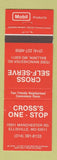 Matchbook Cover - Cross's One Stop Mobil oil gas Ellisville MO