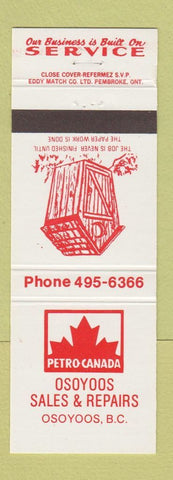 Matchbook Cover - Petro Canada oil gas Osoyoos BC
