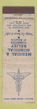 Matchbook Cover - Medical Surgical Relief Committee New York City WEAR