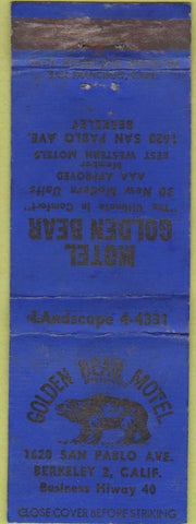 Matchbook Cover - Golden Bear Motel Berkley CA WEAR