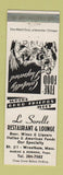 Matchbook Cover - Le Sorelle Restaurant Lounge Wrentham MA WHITE