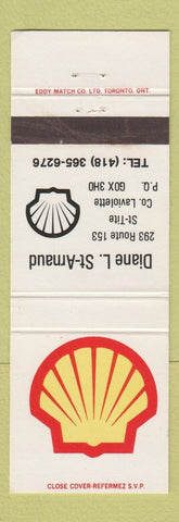 Matchbook Cover - Shell oil gas Diane L St Arnaud St Tite QC