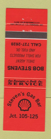 Matchbook Cover - Steven's Gas Bar Shell oil Canada