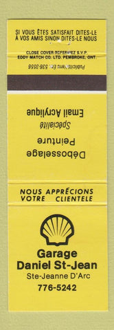 Matchbook Cover - Garage Shell oil gas Daniel Ste Jeanne D'Arc QC