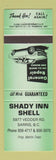 Matchbook Cover - Shady Inn Shell oil gas Sarris BC