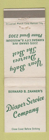 Matchbook Cover - Diaper Service Company Kansas City MO
