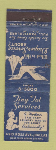 Matchbook Cover - Tiny Tot Services Diaper Laundry Dallas TX WEAR