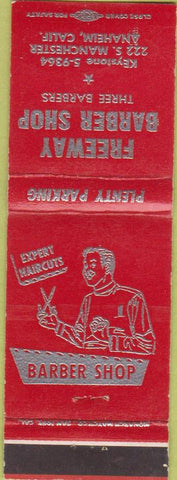 Matchbook Cover - Freeway Barber Shop Anaheim CA