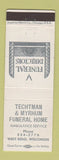 Matchbook Cover - Techtman & Myrhum Funeral Home West Bend WI