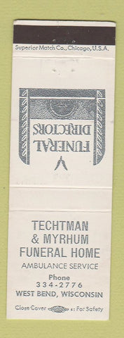 Matchbook Cover - Techtman & Myrhum Funeral Home West Bend WI