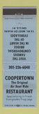Matchbook Cover - Coopertown Restaurant FL WEAR